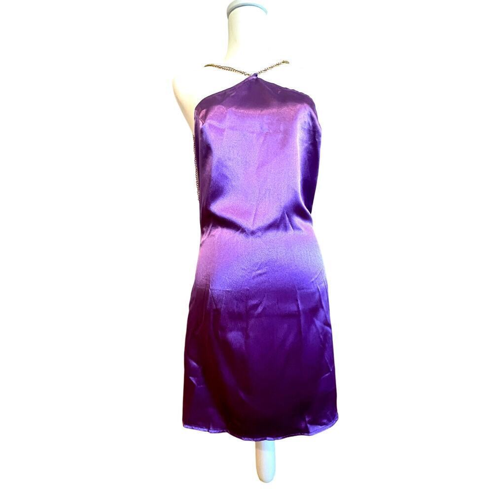 PRETTY GARBAGE LAVENDER NWT SATIN  DRESS  ADJ  CHAIN STRAPS WOMENS SIZE MEDIUM
